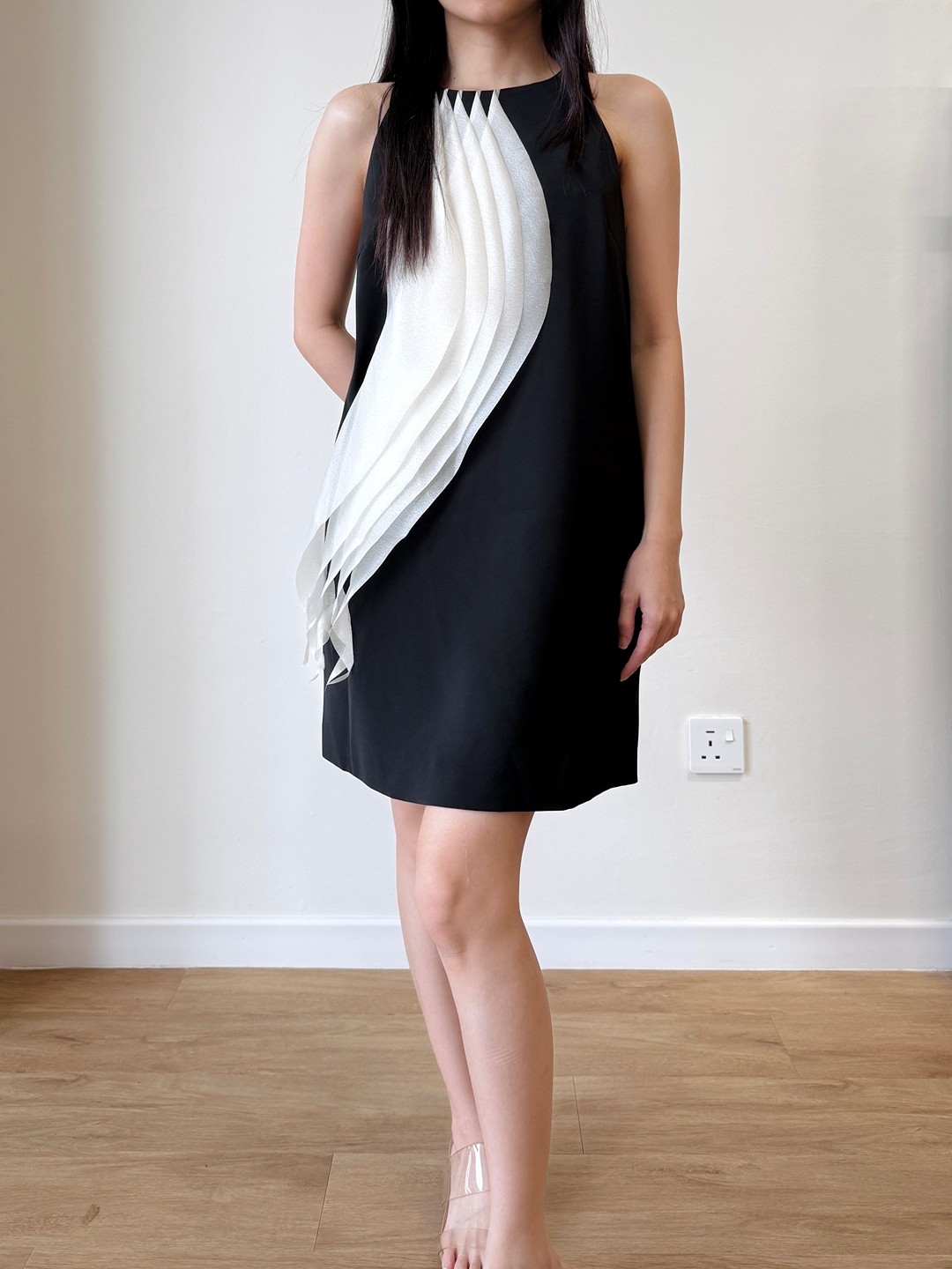 Moony Draped Fringe Mini Dress