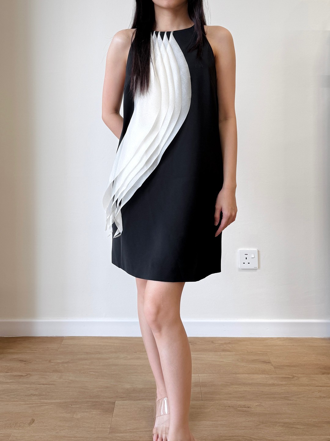 Moony Draped Fringe Mini Dress