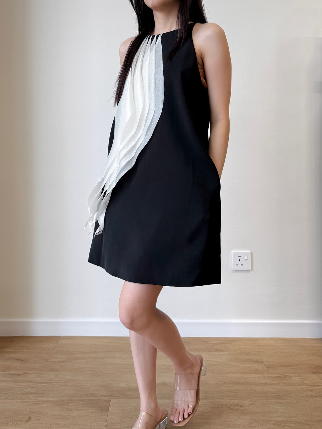 Moony Draped Fringe Mini Dress