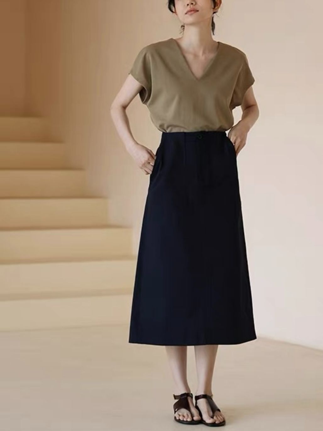 Hutton V-Collar Top