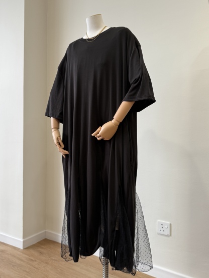 Lendy Mesh Hem T-Shirt Dress