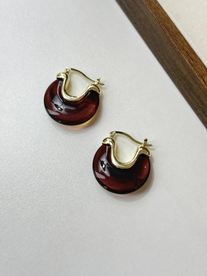 Man-Na Amber Hoop Earrings