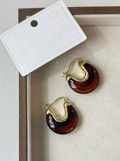 Man-Na Amber Hoop Earrings