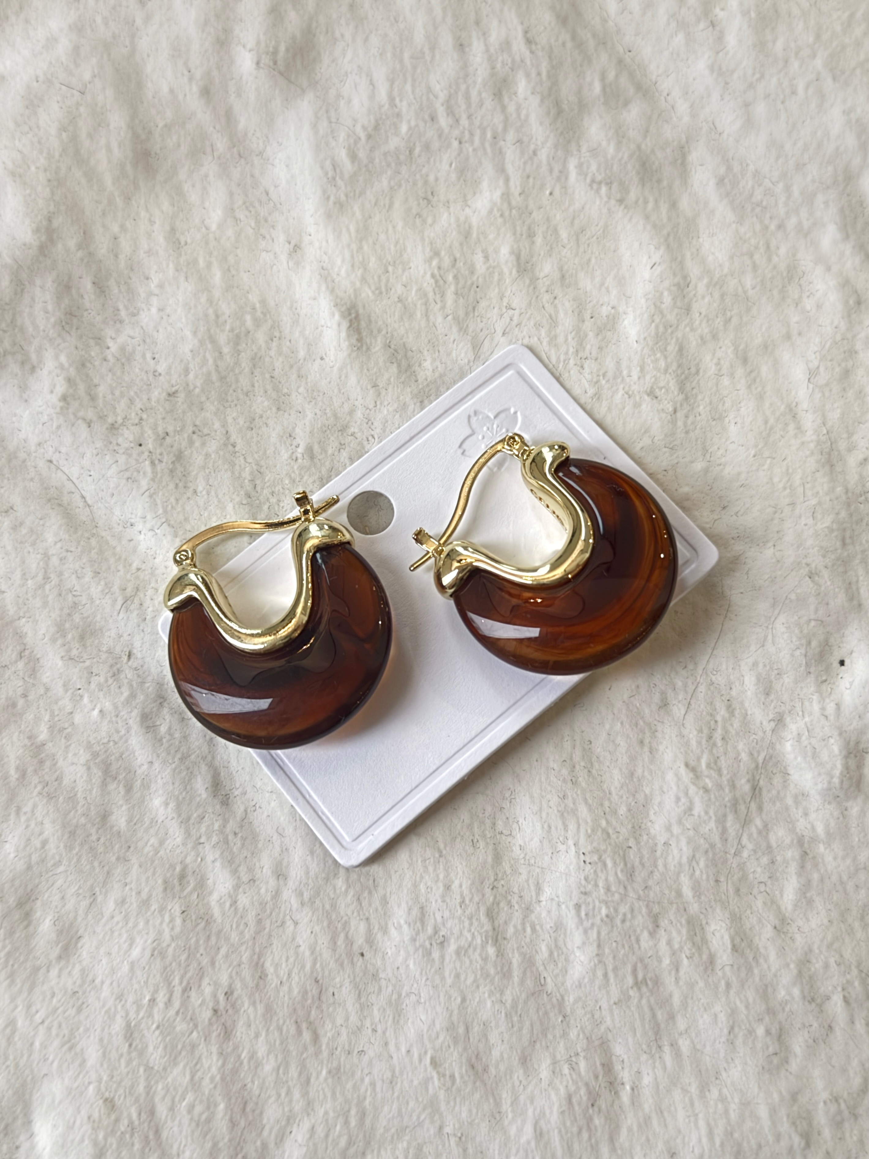 Man-Na Amber Hoop Earrings