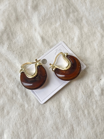 Man-Na Amber Hoop Earrings