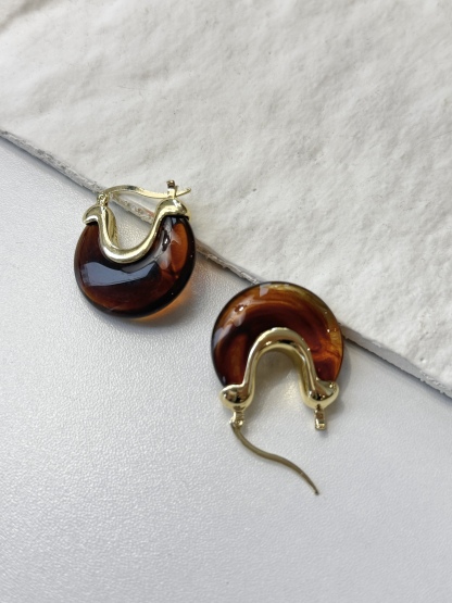 Man-Na Amber Hoop Earrings