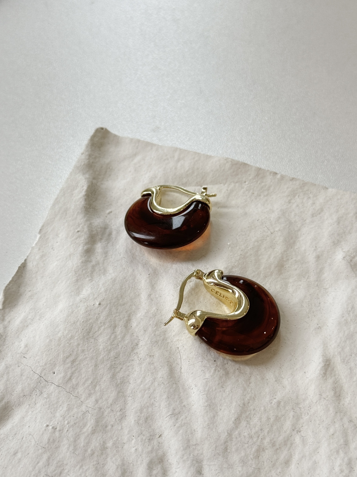 Man-Na Amber Hoop Earrings