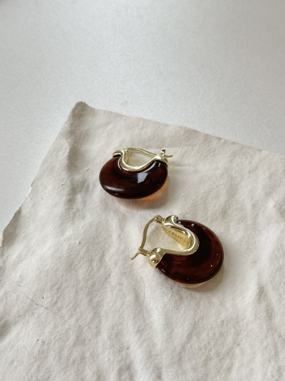 Man-Na Amber Hoop Earrings