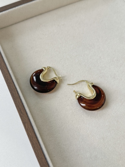Man-Na Amber Hoop Earrings