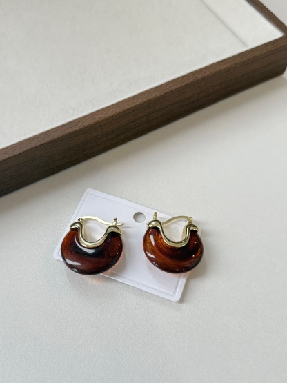 Man-Na Amber Hoop Earrings