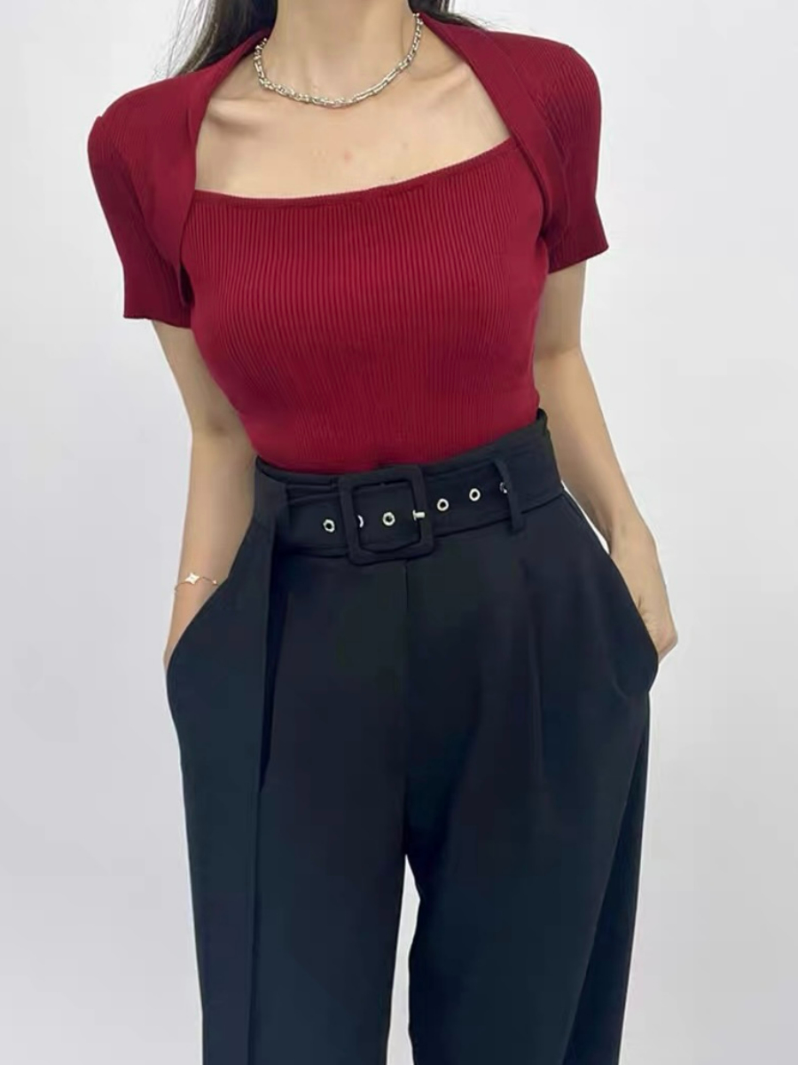 Fabianco Queen Anne Collar Knit Top
