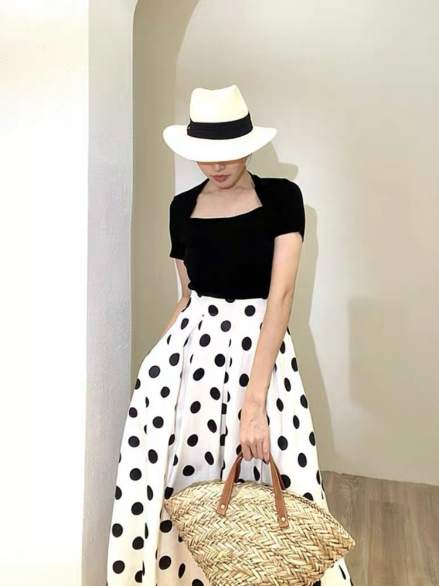 Frankie Polka Dots Umbrella Skirt