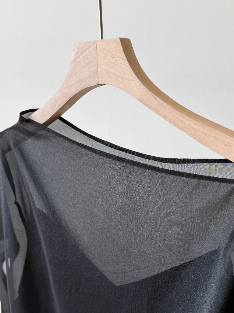 Vanyce Asymmetric Collar Two Piece Sheer Dress