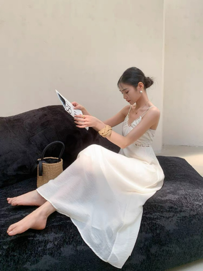Ding Bei Hollow Waist Cami Dress-The Black Bow-