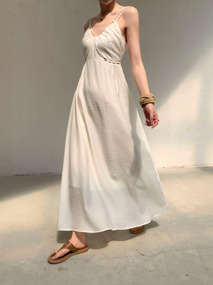 Ding Bei Hollow Waist Cami Dress-The Black Bow-