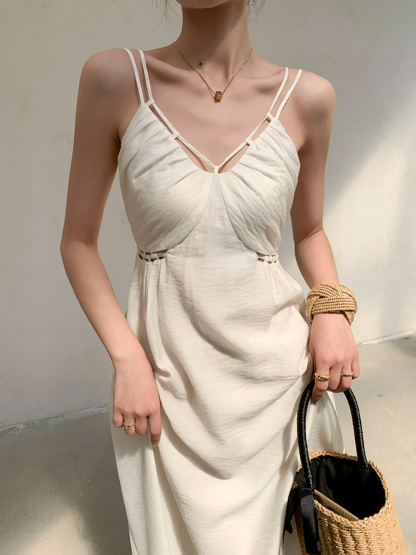 Ding Bei Hollow Waist Cami Dress-The Black Bow-