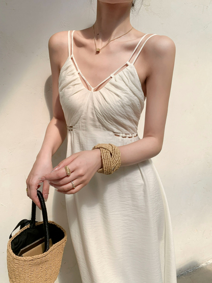 Ding Bei Hollow Waist Cami Dress-The Black Bow-