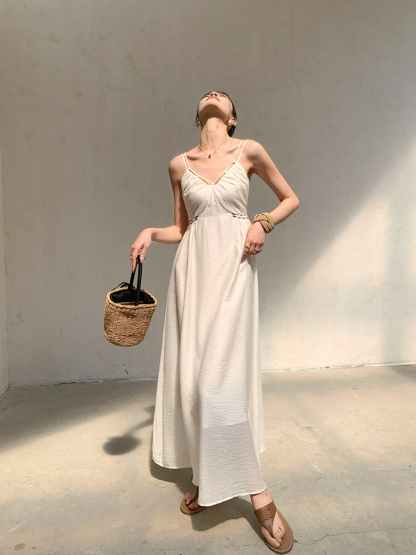 Ding Bei Hollow Waist Cami Dress-The Black Bow-