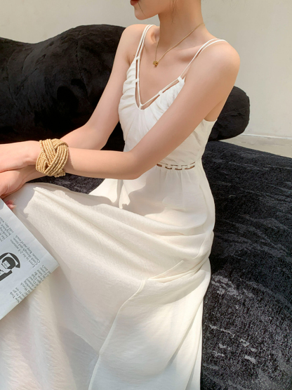 Ding Bei Hollow Waist Cami Dress-The Black Bow-