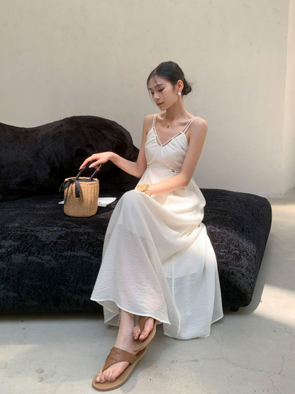 Ding Bei Hollow Waist Cami Dress-The Black Bow-