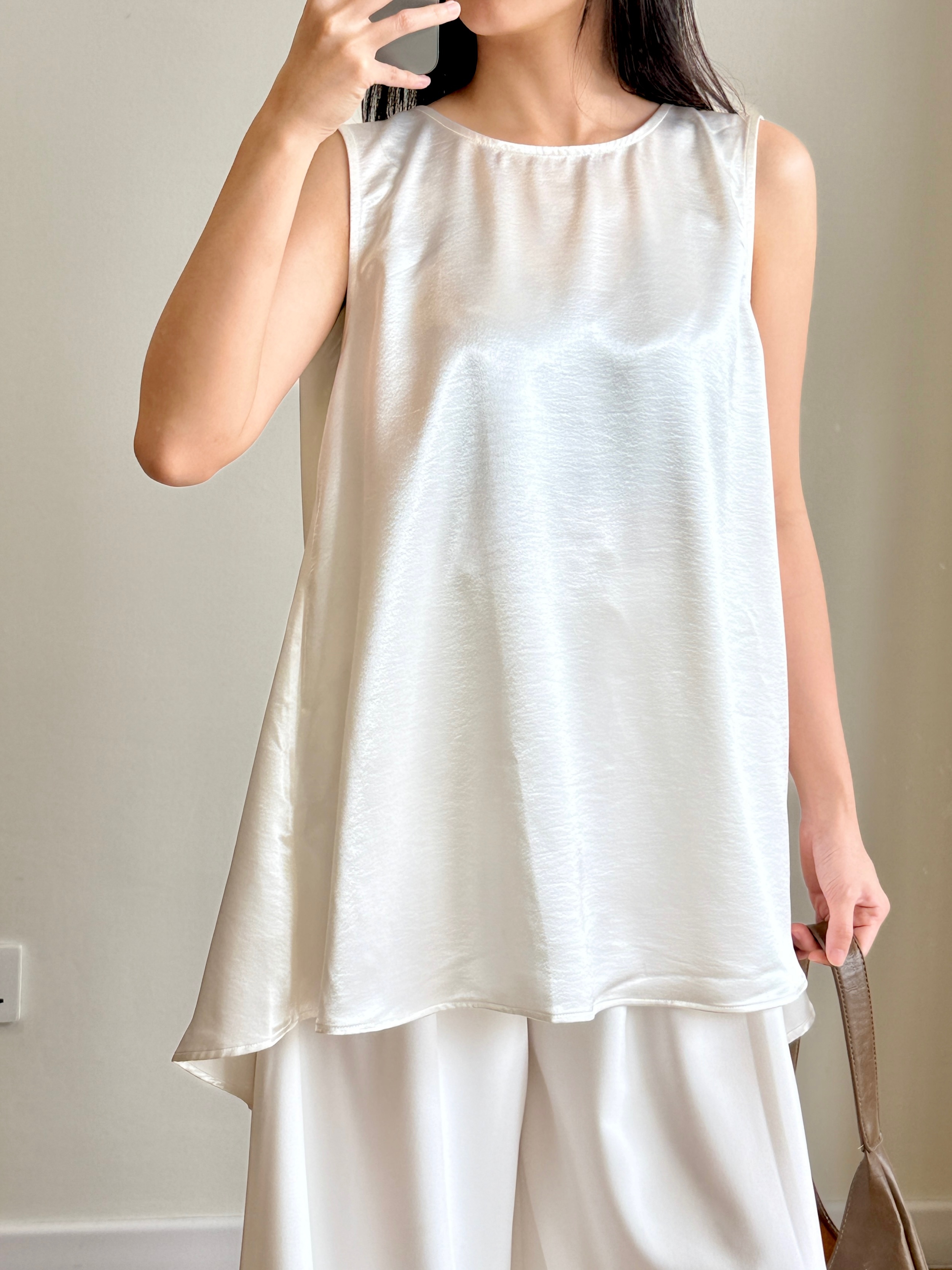 Mandy Back Knot Satin Top