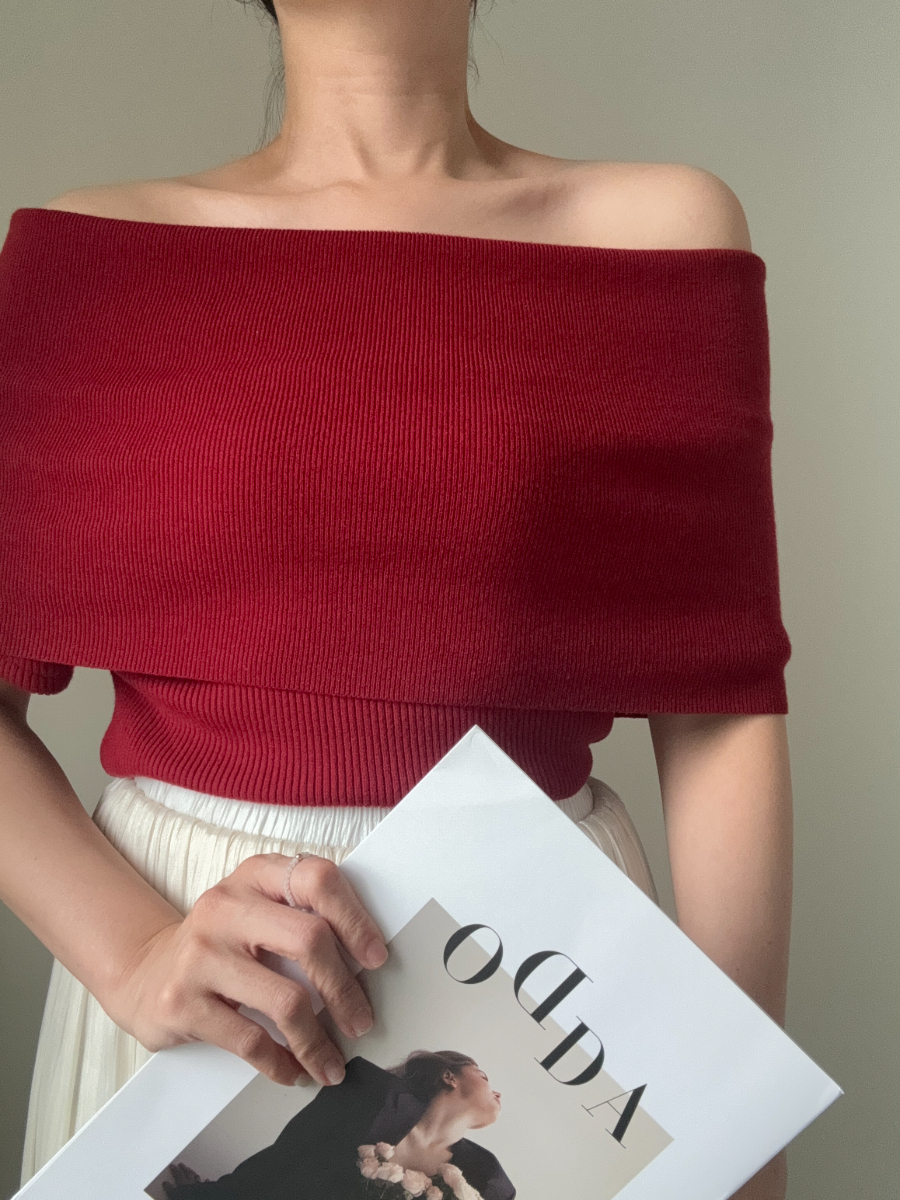 Taana Off Shoulder Knit Top -The Black Bow-