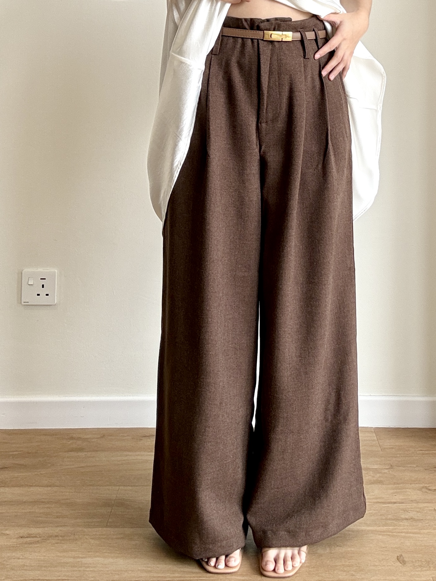 Moligna Belted Wide Leg Pants