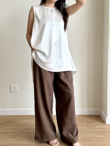 Moligna Belted Wide Leg Pants