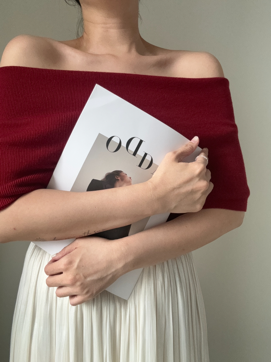 Taana Off Shoulder Knit Top -The Black Bow-