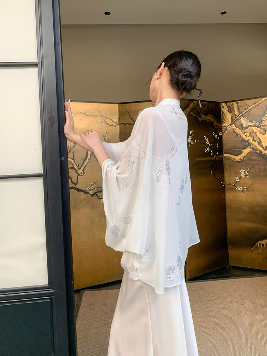 Ding Ji Oriental Sequin Cape Top & Mini Skort-The Black Bow-