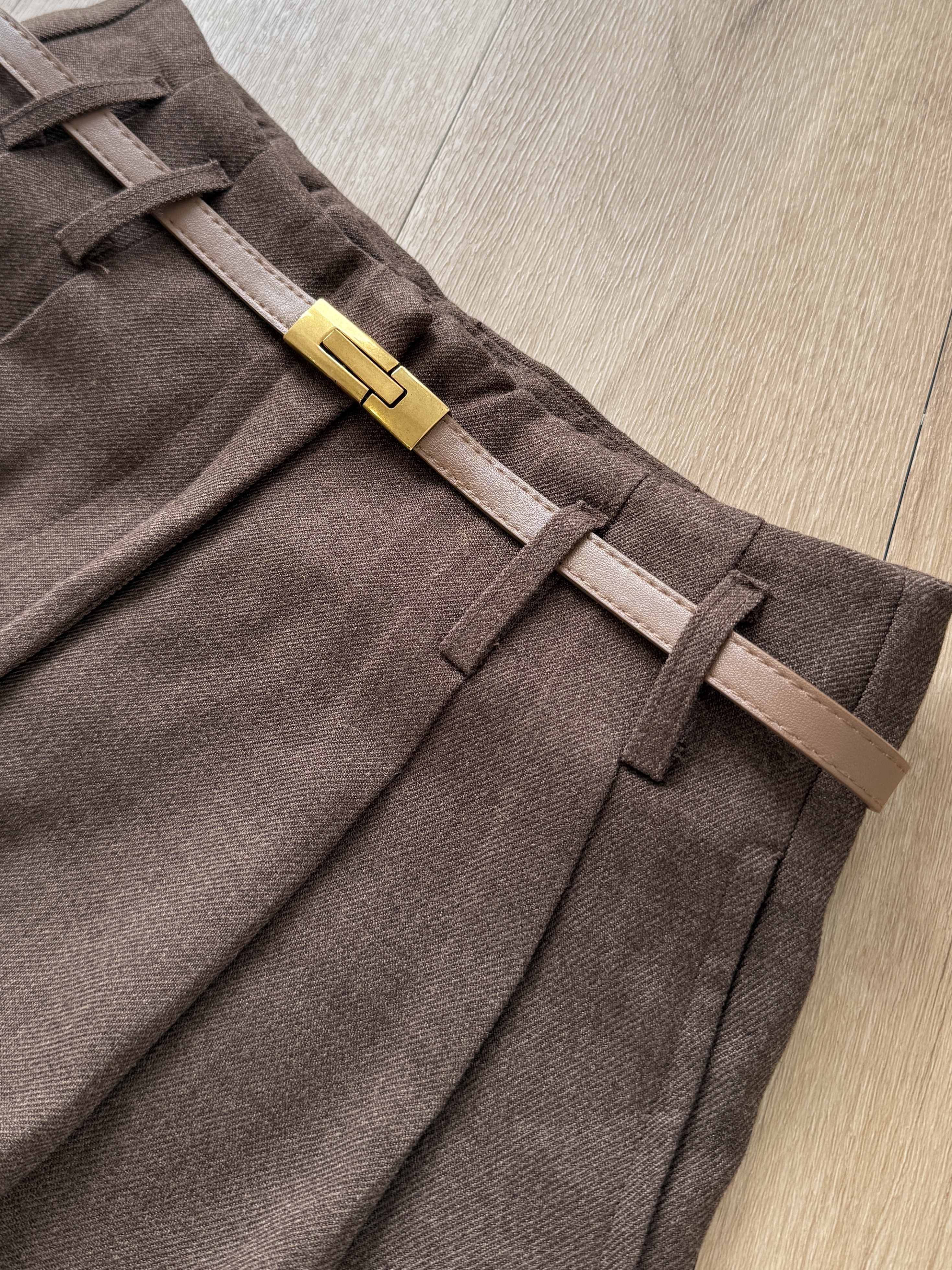 Moligna Belted Wide Leg Pants