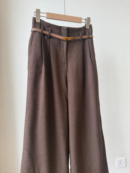 Moligna Belted Wide Leg Pants