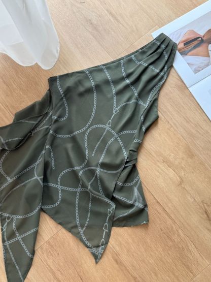 Wynna Graphic Print One Shoulder Top