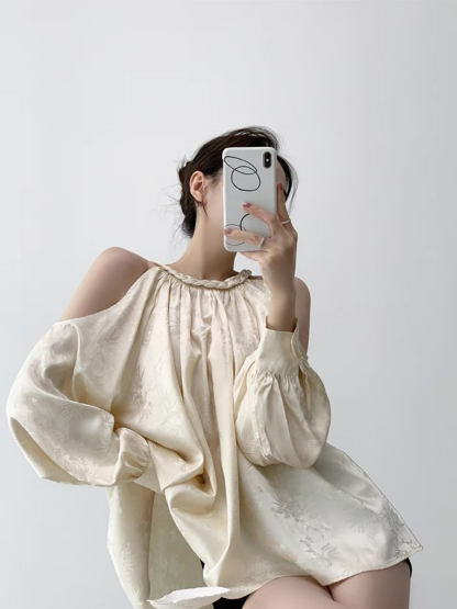 Xin Ing Cold Shoulder Oriental Top