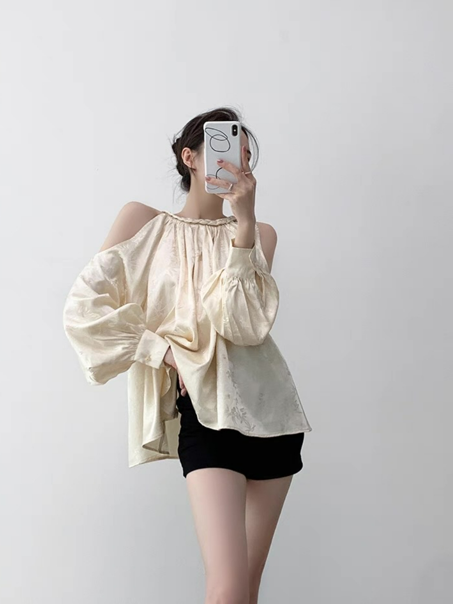 Xin Ing Cold Shoulder Oriental Top