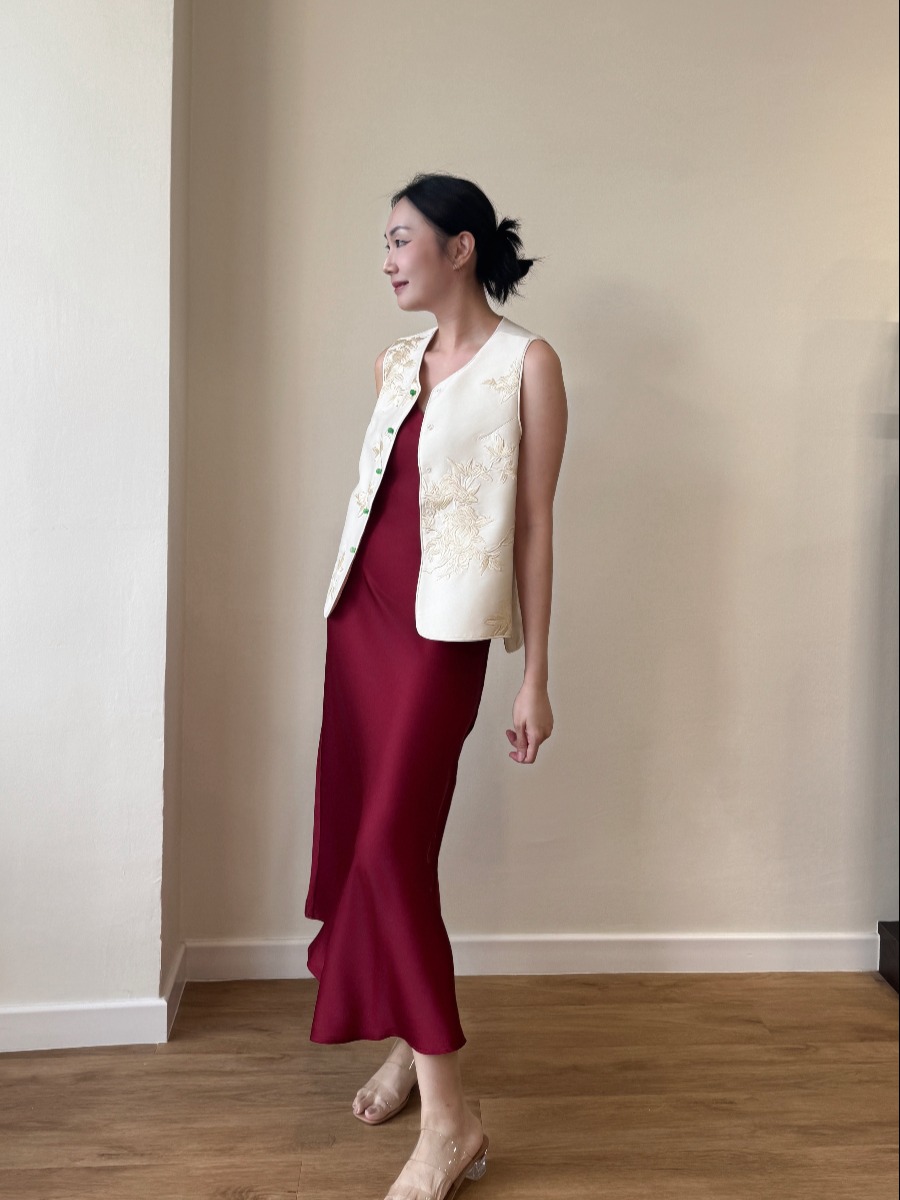 Felicie V-Neck Satin Cami Dress