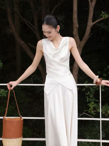 Leeva Swing Collar Blouse & Flosy Maxi Skirt  (Sold seperately)