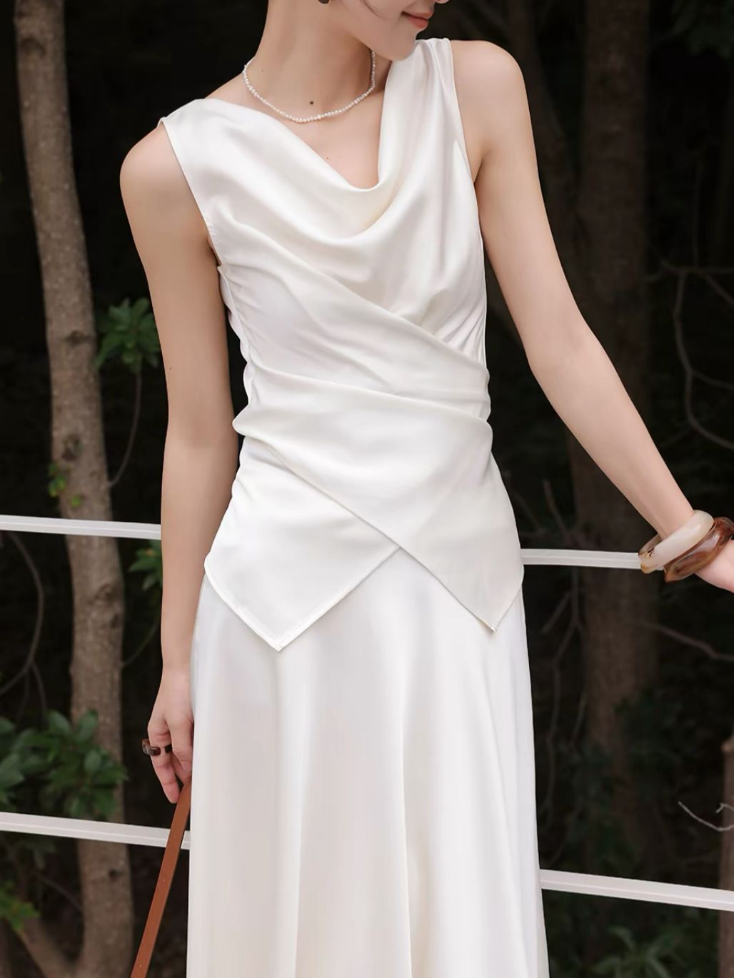 Leeva Swing Collar Blouse & Flosy Maxi Skirt  (Sold seperately)