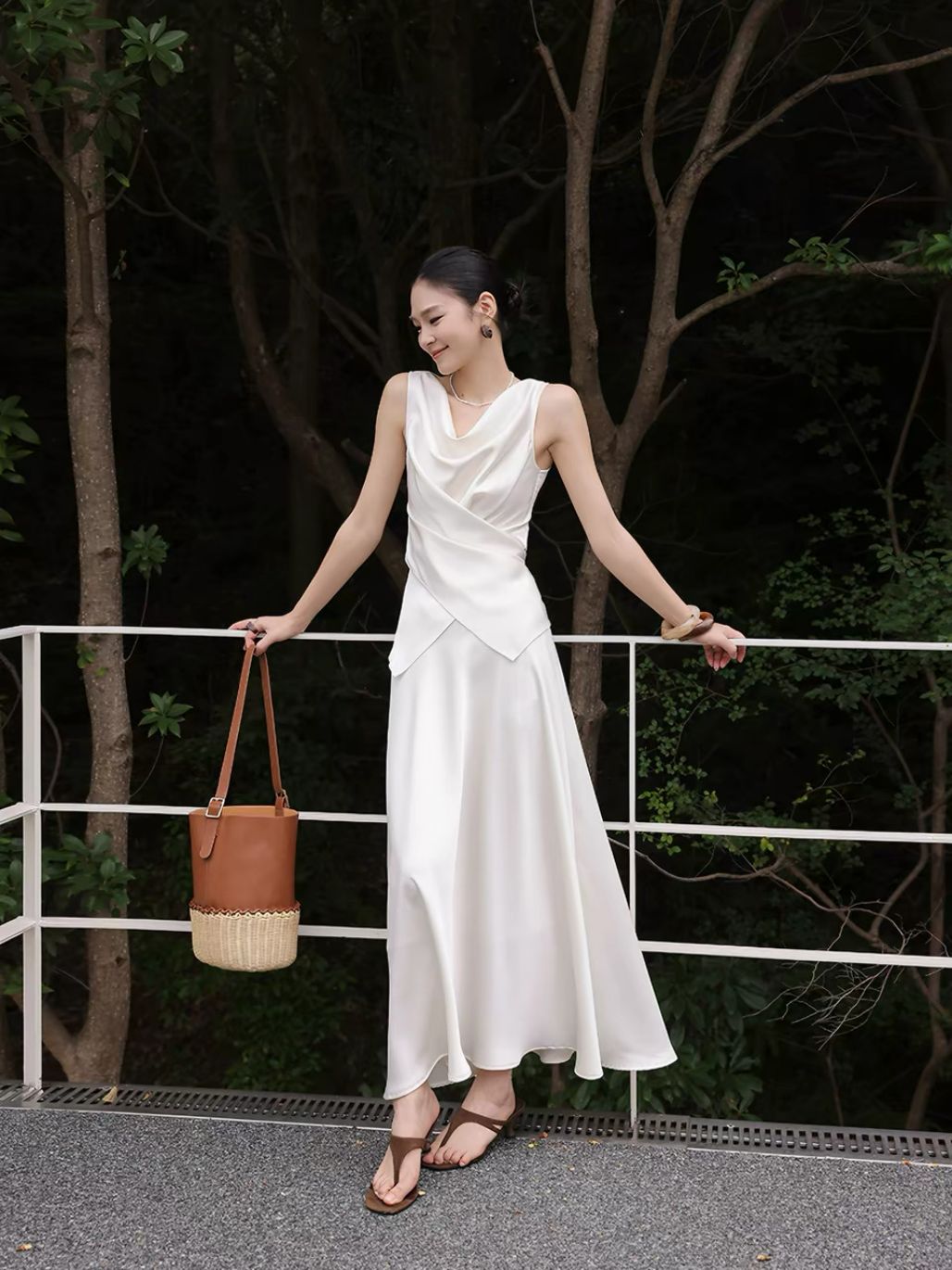 Leeva Swing Collar Blouse & Flosy Maxi Skirt  (Sold seperately)