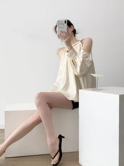 Xin Ing Cold Shoulder Oriental Top
