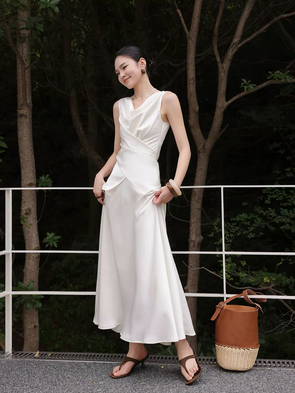 Leeva Swing Collar Blouse & Flosy Maxi Skirt  (Sold seperately)
