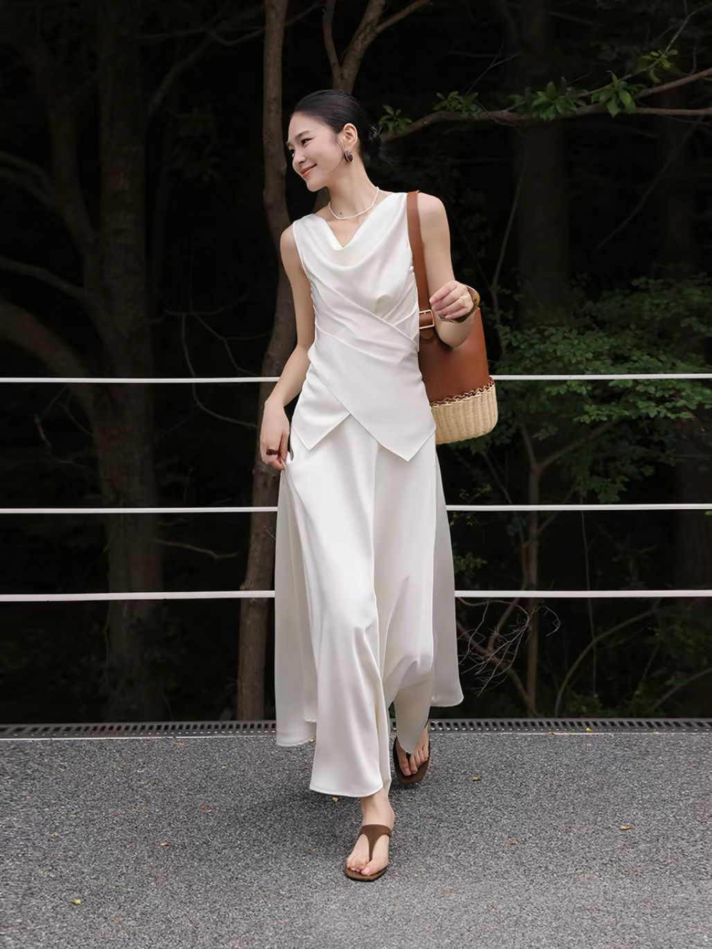 Leeva Swing Collar Blouse & Flosy Maxi Skirt  (Sold seperately)