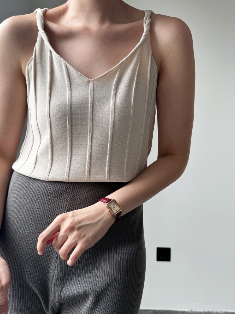 Emmett Twist Knot V-Neck Knit Top-The Black Bow-