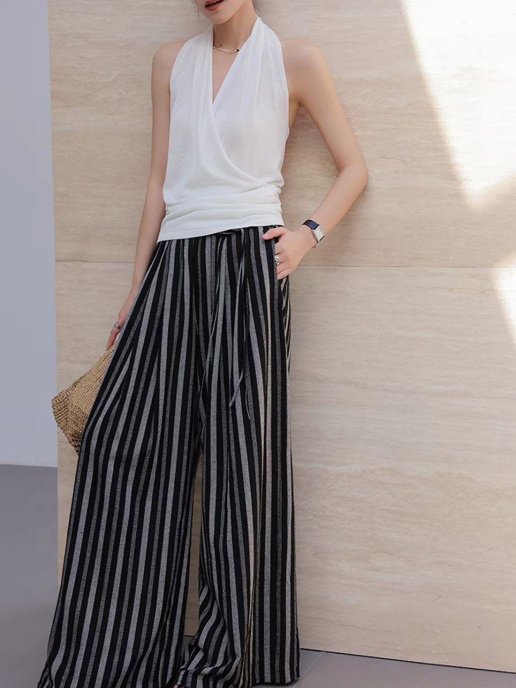 Linsey Tencel Halter Neck Knit Top