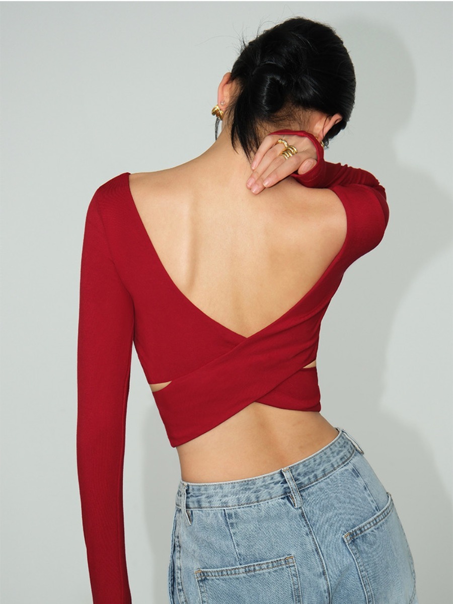Mazzy Low Back Padded Crop Top-The Black Bow-