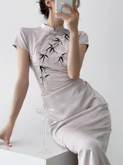 Xin Lan Bamboo Printing Cheongsam