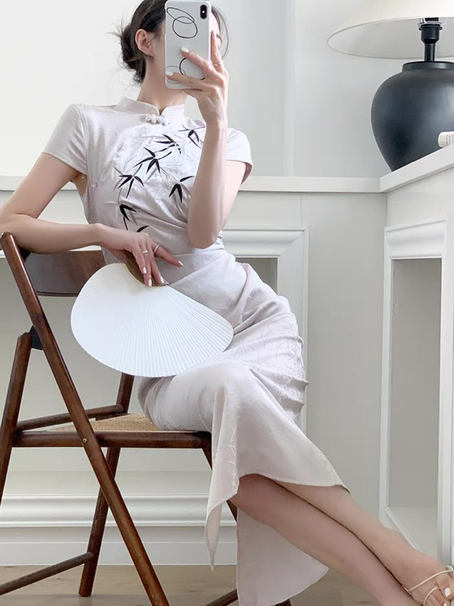 Xin Lan Bamboo Printing Cheongsam