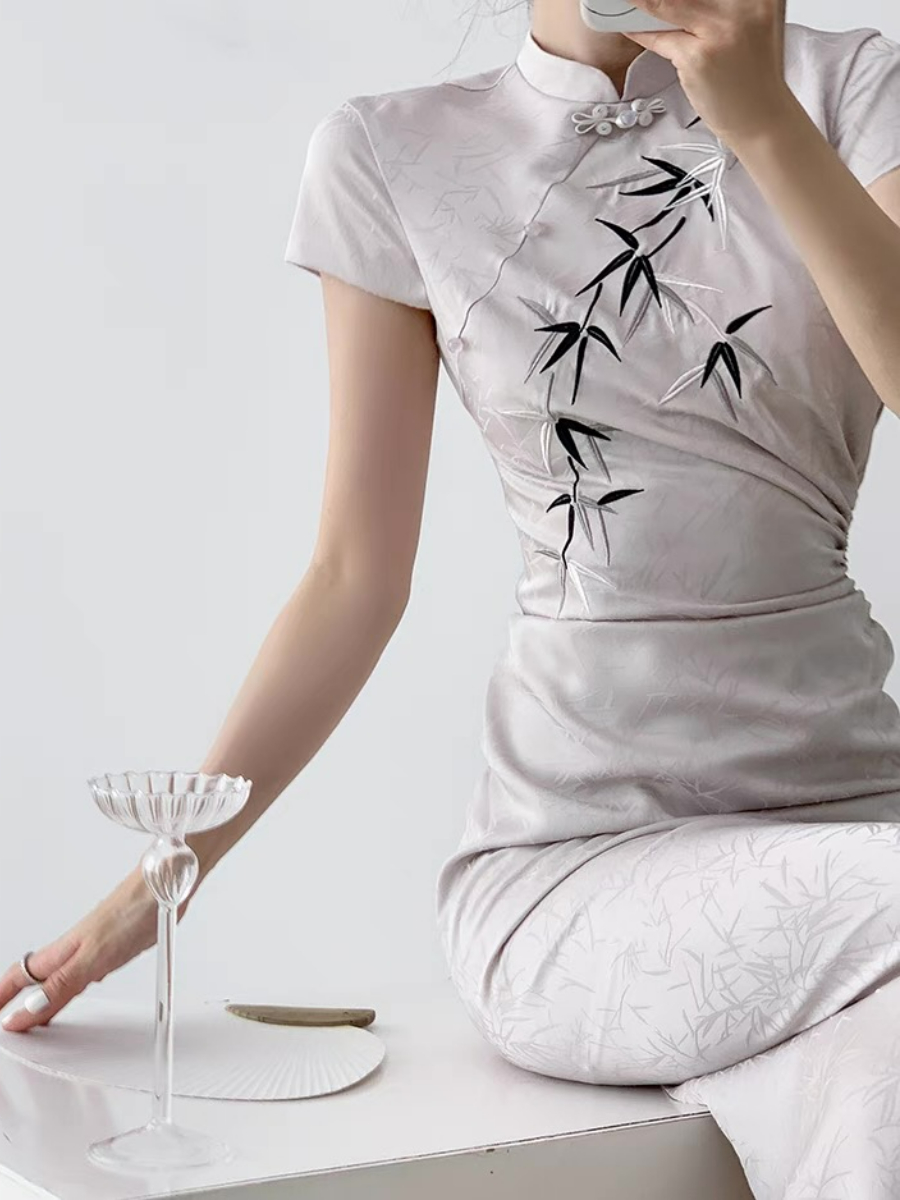 Xin Lan Bamboo Printing Cheongsam