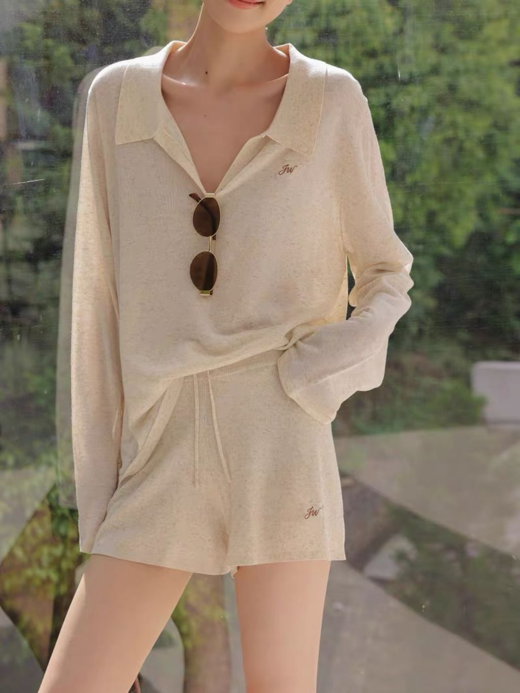 Pauren Lyocell & Linen Blend Lounge Top and Shorts
