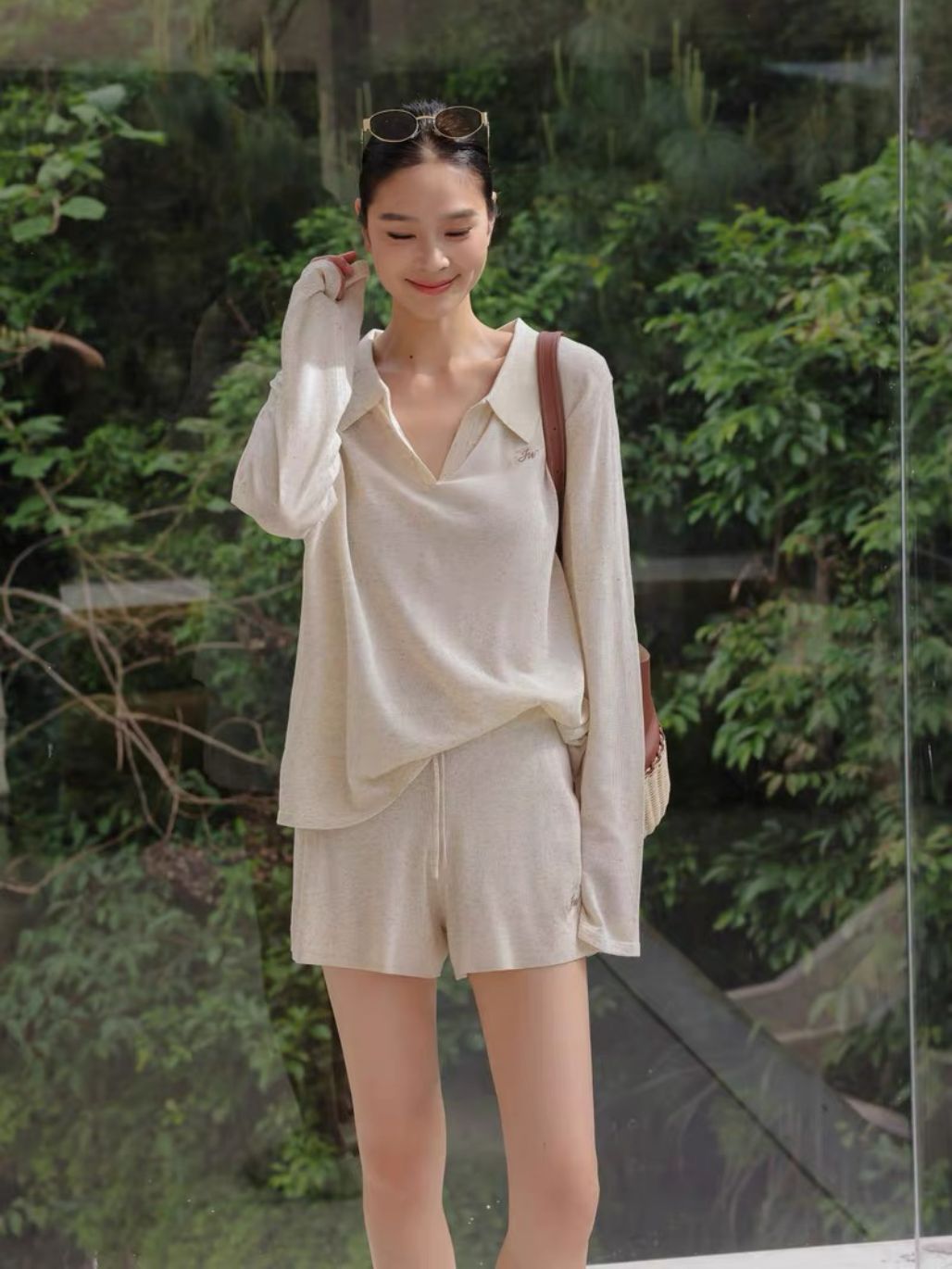Pauren Lyocell & Linen Blend Lounge Top and Shorts